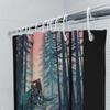 Mountain Bike Shower Curtain Nature Forest Scenic Outdoor Adventure Sports Gym Decor Waterproof Bathroom Fabric