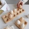 4/6/12 Holes Egg Tray Japanese-style Egg Plate Egg Organizer Wooden Egg Holder  Refrigerator