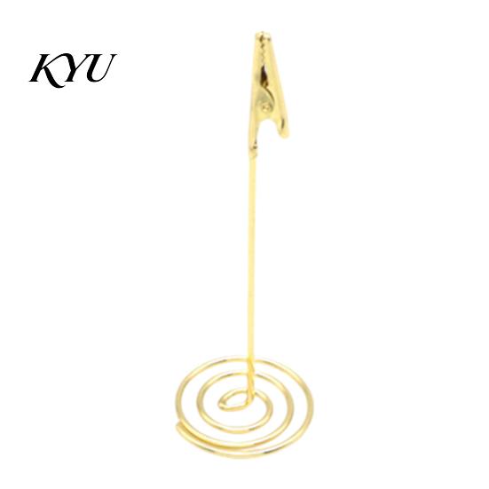 Metal Wire Name Card Stand Place Holder with Spiral Base, Table Numbers Display Wedding Number Holders Rack, Desktop Memo Photo Clip for Weddings And