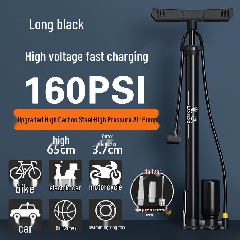 Universal High-Pressure Air Pump for Bikes, Cars, and Basketballs with Inflation Cylinder