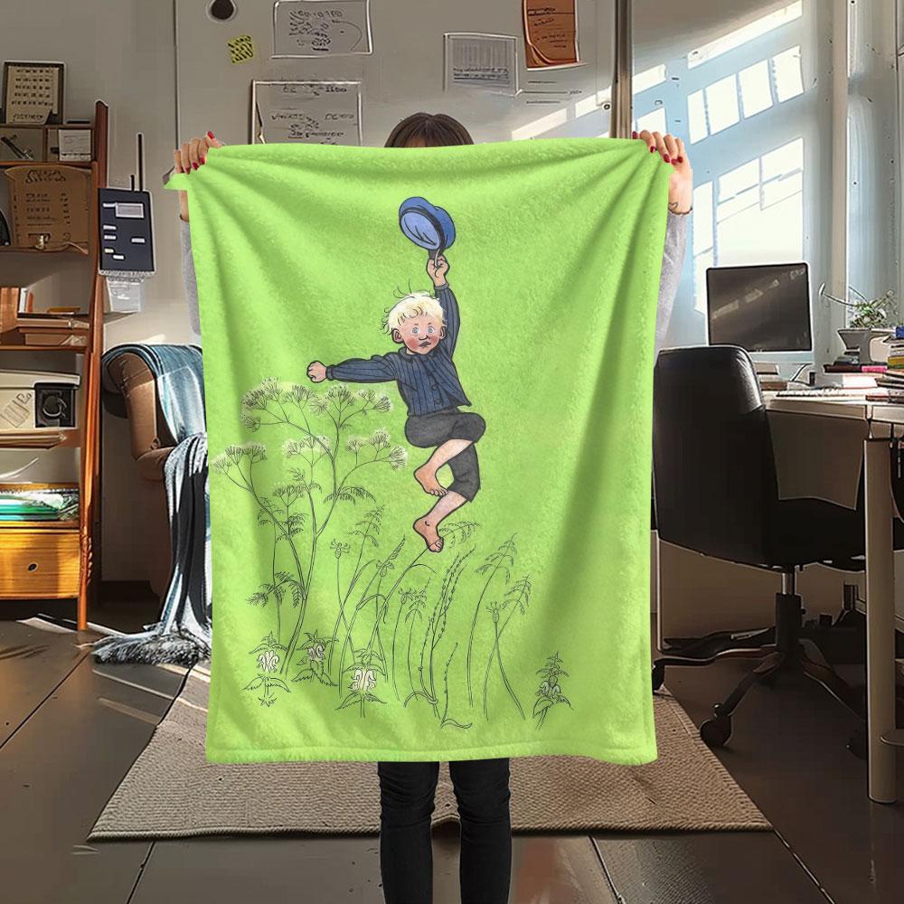 Emil of Lonneberga Art Printed Flannel Blanket, soft throw for bedroom sofa, washable, fan merchandise, great gift.
