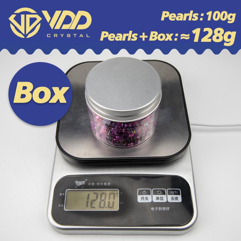 VDD 30/60/100/200g Mix Size ABS Half Round Pearls Flatback Beads Color Resin Rhinestone Crafts Nail Art DIY Decoration