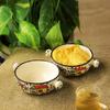 Hand-Painted Ceramic Bowls (Multicolour) - Set of 2, 260 Ml