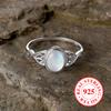 Prsteny z přírodního oválného měsíčního kamene ze sterlingového stříbra 925 pro ženy Zásnubní Svatba Šperky Dárky k výročí