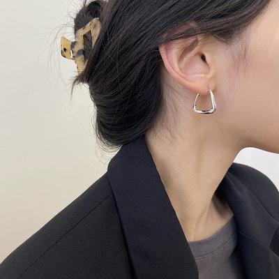 Orecchini in argento S925 con aghi in stile coreano per donna - Stile semplice, di alta qualità, alla moda, freddo, design 2021