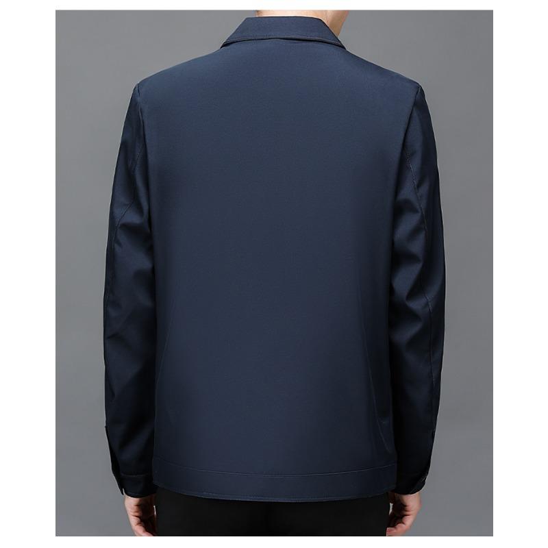 Frühling und Herbst Einfarbig Chinesischer Stil Lässig Herren Revers Mode Herren Strickjacke Jacke