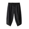 Harajuku Casual Wide Leg Harem Pants Men 2024 Summer Cotton Baggy Pants Striped Calf Length Trousers