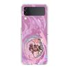 Genshin Impact Cartoon Logo For Samsung Galaxy Z Flip 3 4 5 Hard Folding Clear PC Phone Case For Samsung Z Flip3 Cover Bumper