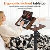 31.5" Mobile Standing Desk with 70-degree Tiltable Desktop, Overbed Bedside Table with Wheels, Height Adjustable Rolling Laptop Desk for Home Office,