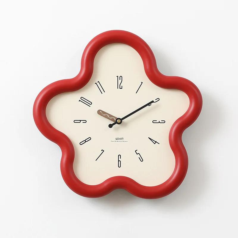 

Cream Style Living Room Wall Clock Minimalist Digital Clock Restaurant Creative Swinging Digital Wall Clock Home Decoration червоний