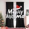 Flat Printing Merry Christmas Popular Window Curtains Versatile Fabric Without Electricity Family Set Of 2 Made Polyester