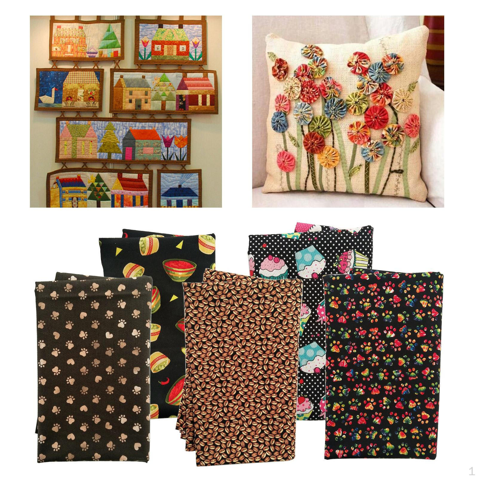 

5 Fabric Natural Plain Upholstery Quarters for Quilting Coffee