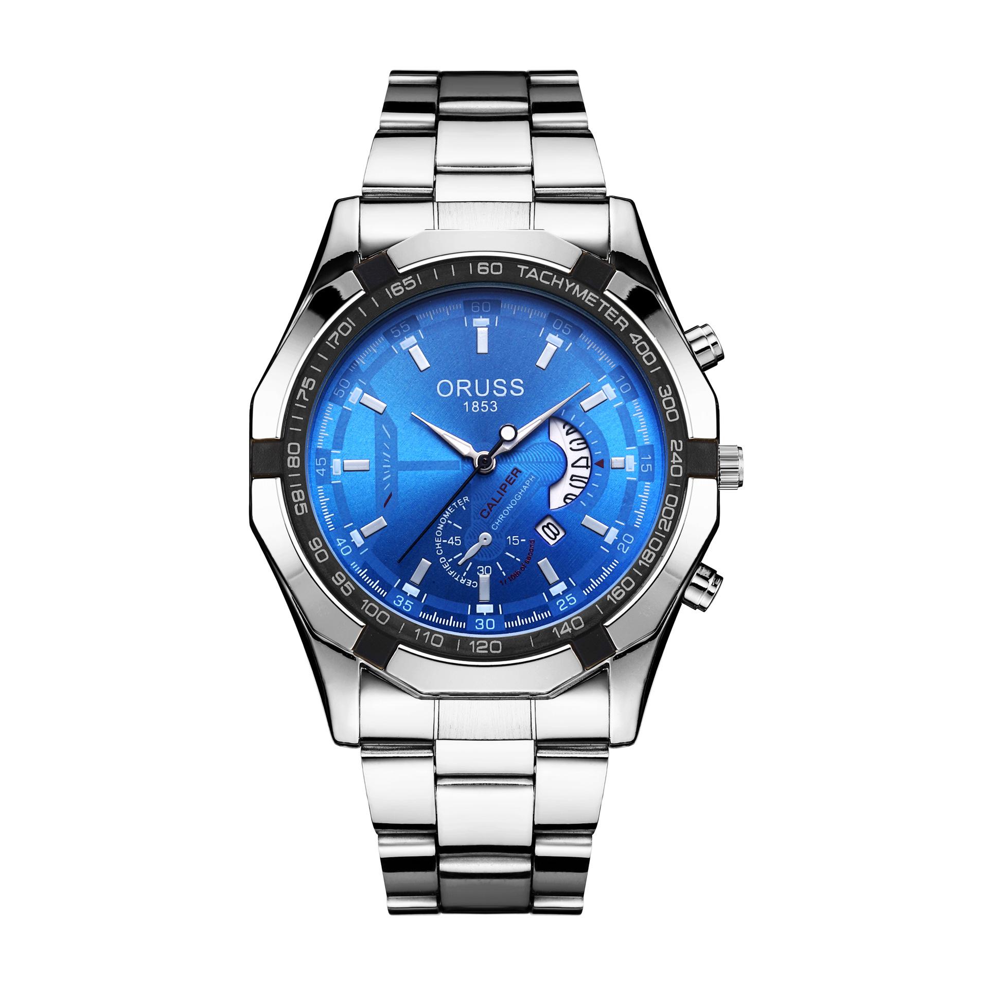 

ORUSS Новые роскошные мужские часы высшего бренда с коробочным календарем Мужские кварцевые часы