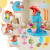 3-in-1 Color Playdough Sets for Kids Ages 4-8, Ice Cream Hamburger Noodle Maker Toy for Kids 3-12, Arts &Crafts Gift for Toddler, Christmas Birthday