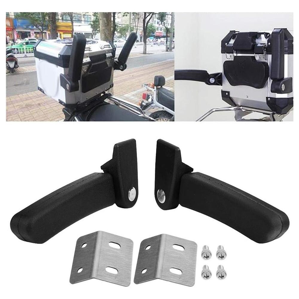 1 Pair Motorcycle Passenger Armrest Rear Box Foldable Grab Handles