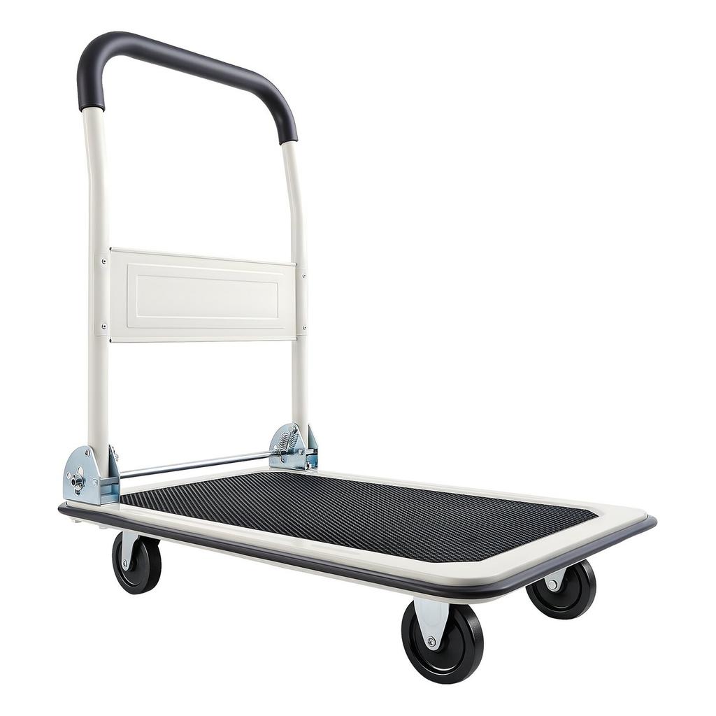 Foldable Push Cart Dolly, 149.69 Kg Capacity, Folding Platform Truck with Swivel Wheels, Moving Platform Hand Truck Flatbed Cart, Space Saving Push