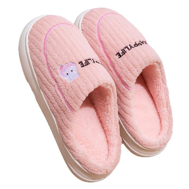 New Cotton Slippers Men's Autumn and Winter Bags and Home Indoor Household Thick-soled Warm Home Non-slip Fluffy Cotton Shoes Women