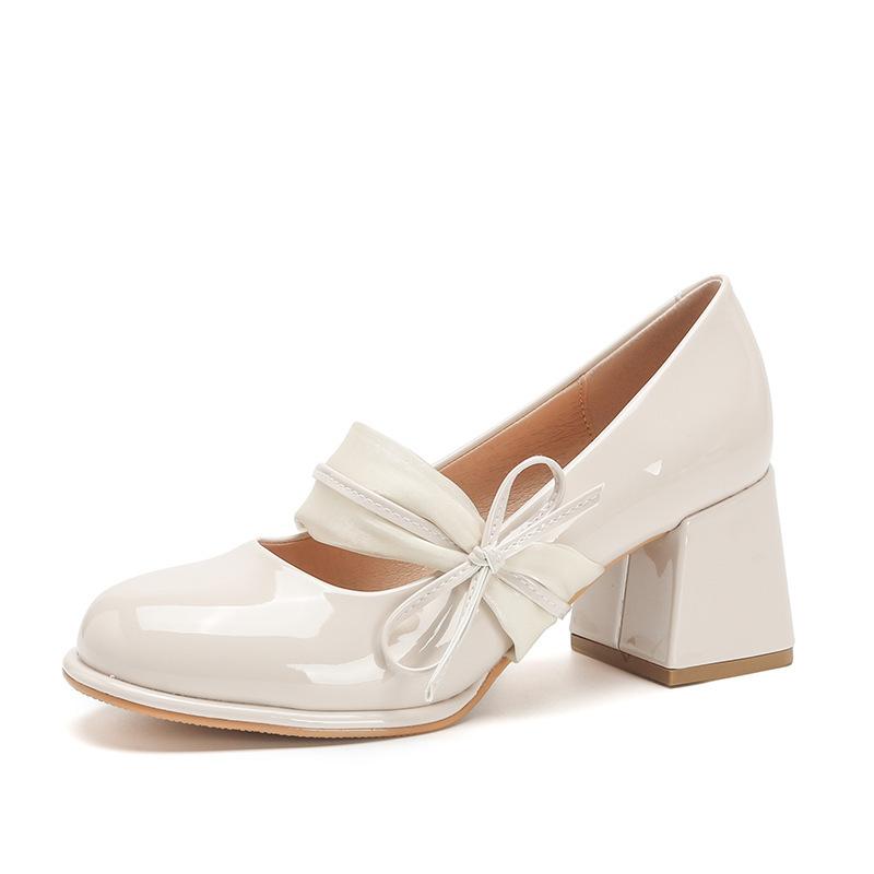 

Yue Xinwang leather flat for Huizhou women s shoes Su Yinyin same black high heels spring new Mary Jane shoes women 34 абрикосовый