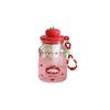 Cartoon Apple Shaped Plastic Water Cup with Straw, Portable Handheld Tumbler, Tea and Water Separation Design Daily Drinkware
