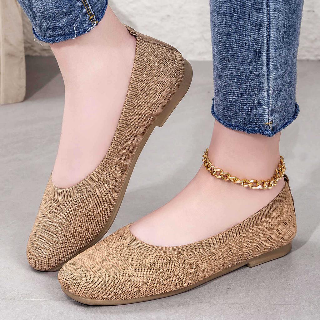 Ladies' Casual Fashionable and Versatile Spring New Flat Bottomed Cloth Shoes Soft Soled Casual Shoes One Foot Women's Shoes