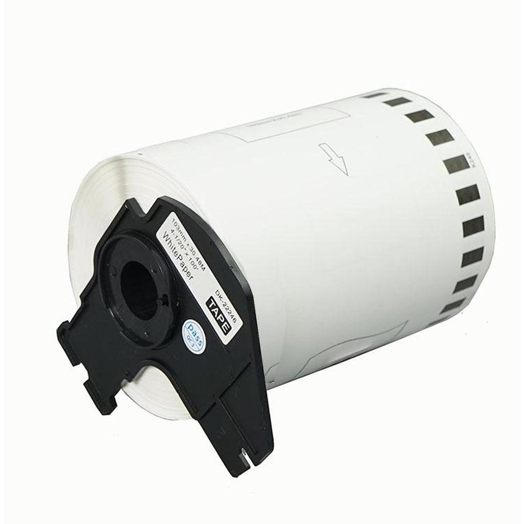 Fita de etiqueta térmica com suporte preto DK-22246 compatível com Brother