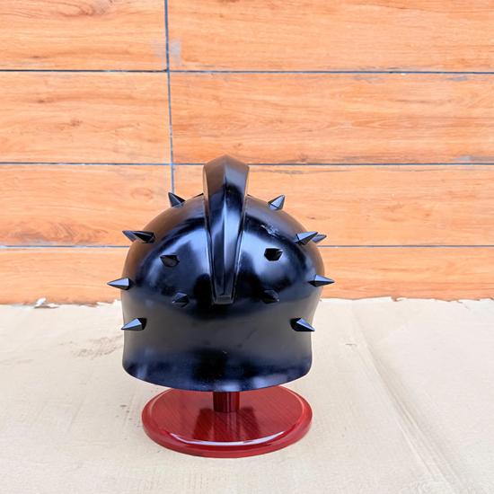 Black Steel Gladiator Helmet Greek Armor, Role Play, Halloween Gift