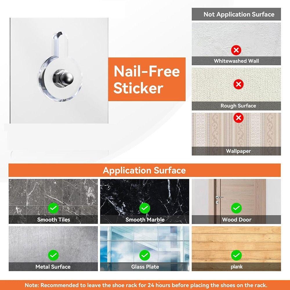 Large Capacity Wall-Mounted Shoe Rack Saving Space Shoe Storage Rack  Suitable for Campers