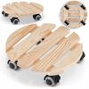Wooden Round Stand for Pots Pot Furniture Platform Wheels