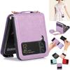 Crossbody Chain Lanyard Phone Case for Samsung Galaxy Z Flip 7 6 5 4 3 Faux Leather Cards Solt Shockproof Slim Back Cover Fundas