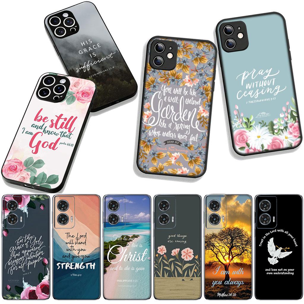 For Motorola Moto Edge 70 60 Fusion 40 NEO 20 Pro G Stylus G56 G96 G71 G73 G52 G41 G42 G51 Case Bible Verse Christian God Spring