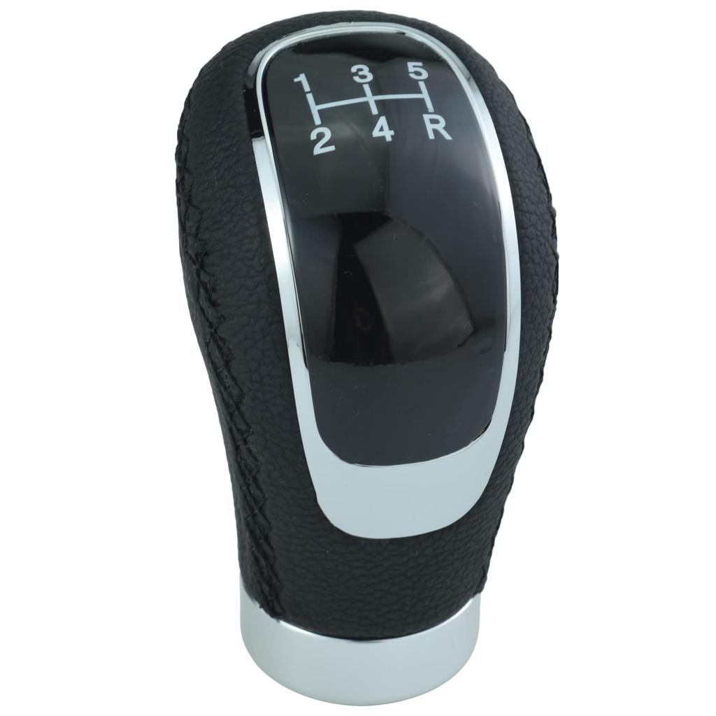Arenbel Car Shift Knob 5 Speed Shift Handle Leather Auto Interior Parts Black