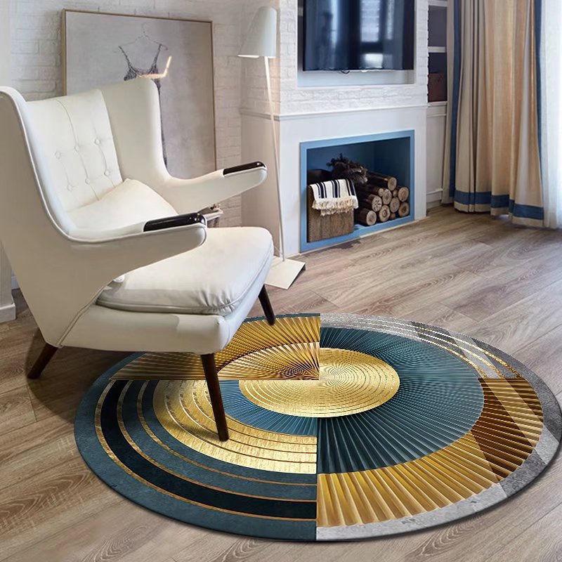 

Круглый ковер Nordic Living Room Light Luxury Carpet Home Bedroom Cradle Swivel Chair Anti Dirty Simple Study Room 80 * 80 cm