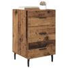 Nightstand with Drawers Reclaimed Wood Look 40 x 40 x 66 cm Particleboard