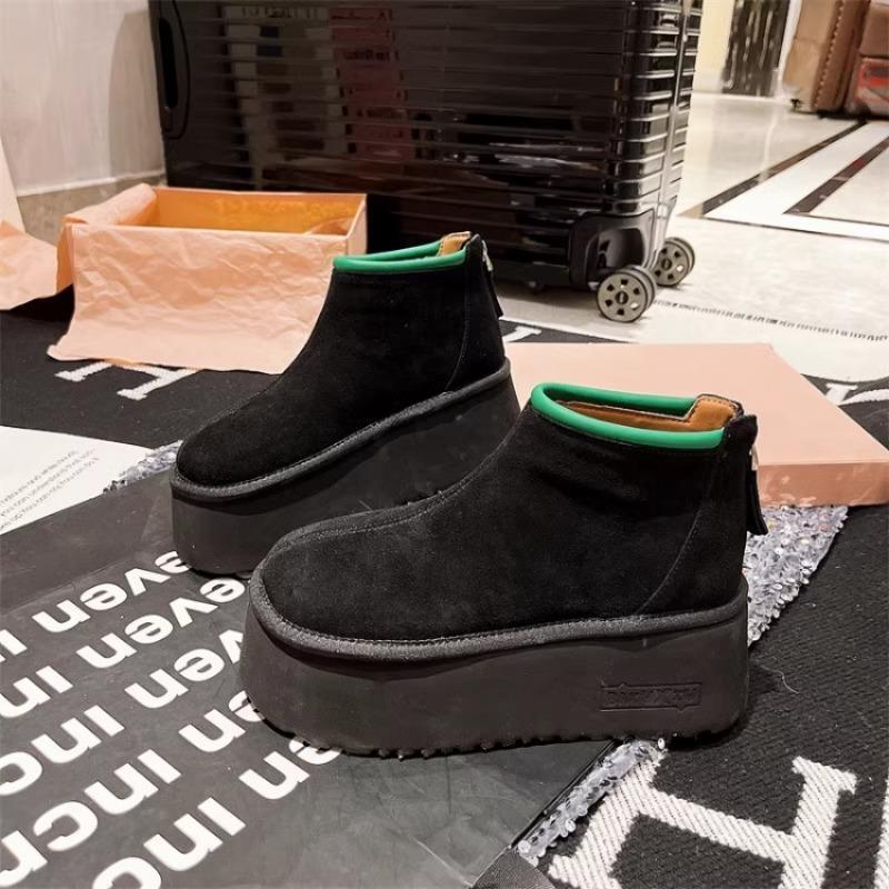 Women Boots New Leopard Platform Ankle Boots Women Designer Flat Casual Shoes Short Plush Cotton Shoes Trend Warm Winter Boots