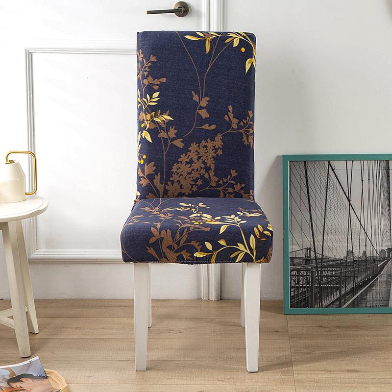 1Piece Printed Dining Room Chair Cover Spandex Elastic Stretch Slipcovers for Kitchen Hotel Banquet Living Room Home Decoration