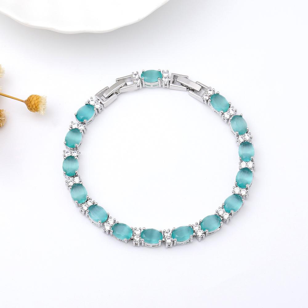 Multi-Colored, Summer Accessories Simple Crystal Colored Zircon Bracelet Does Not Fade Women'S Jewelry Colored Treasure Bracelet