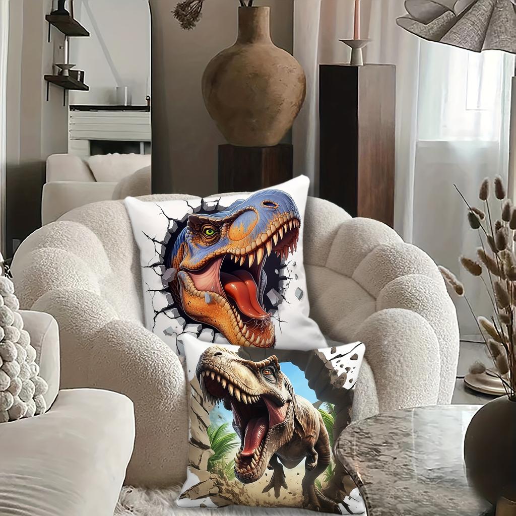 1/4pcs Dinosaur-Printed Pillowcases for Vivid Bedroom Decor Sofa cushion cover home bedroom room decoration
