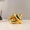 Wrapping Knots Artwork Gold-plated Geometry Knot Ornaments Desk Decoration Modern Geometric Resin Crafts Room Aesthetic Decor