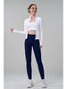 Women's High Neck Spliced Slimming Yoga Jacket with Thumb Holes - Autumn/Winter Thickened Running & Fitness Top