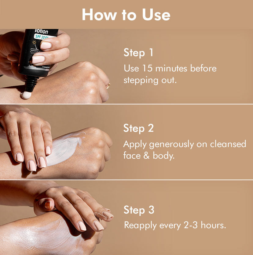 mCaffeine Coffee Lotion Sunscreen SPF 30 PA++ | Repair UV Damage, Zero White Cast & Water Resistant (50ml)