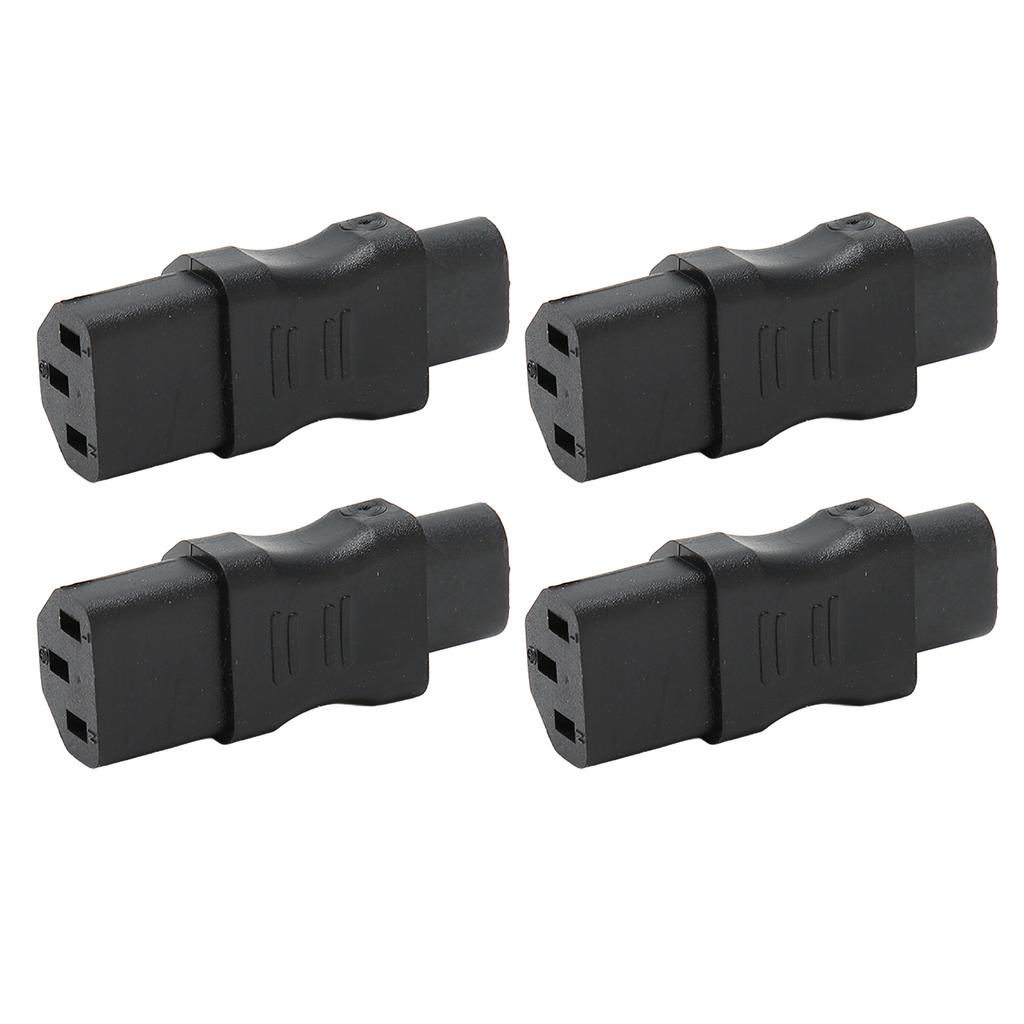 4PCS IEC320 C8 To C13 Power Cord Adapter PVC Housing IEC320 Power Plug Adapter for Laptop Ups Socket