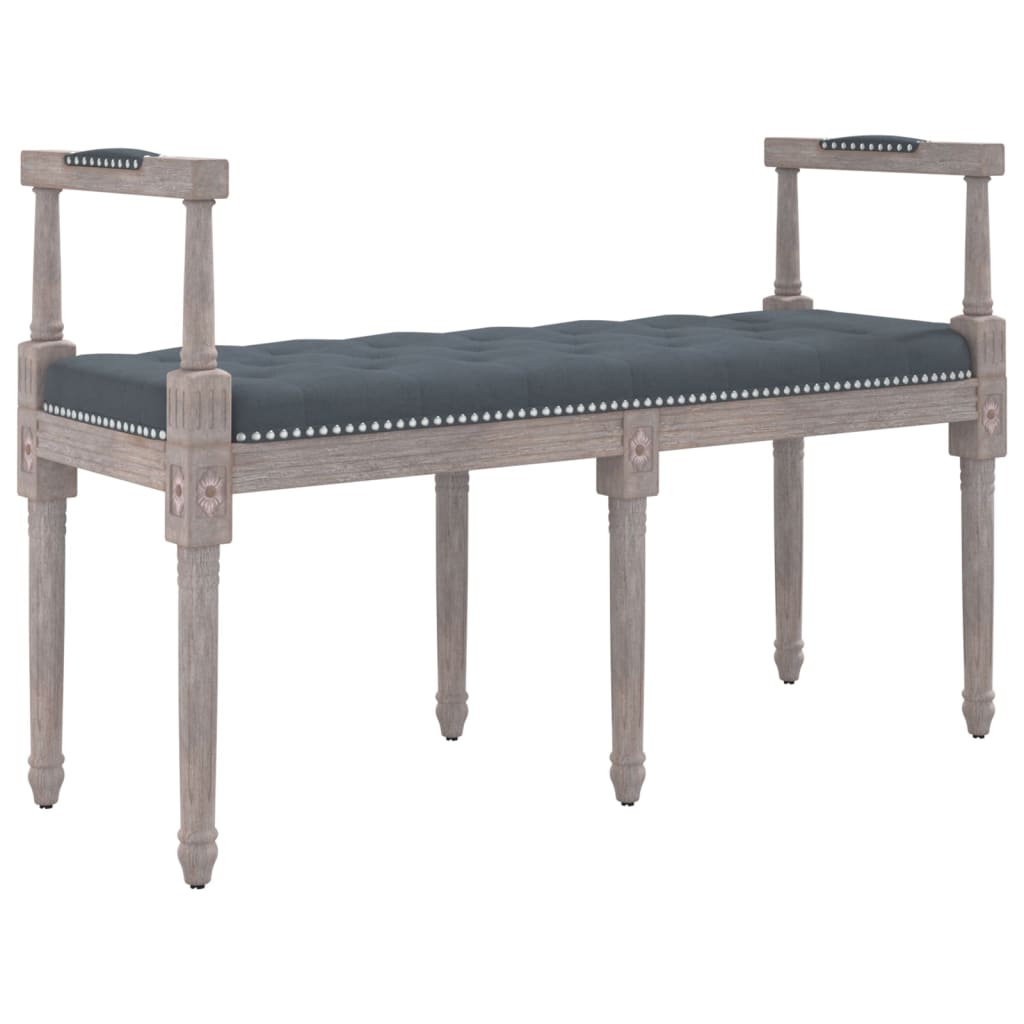 Dark Grey Velvet Bench 110 X 40 X 70 Cm