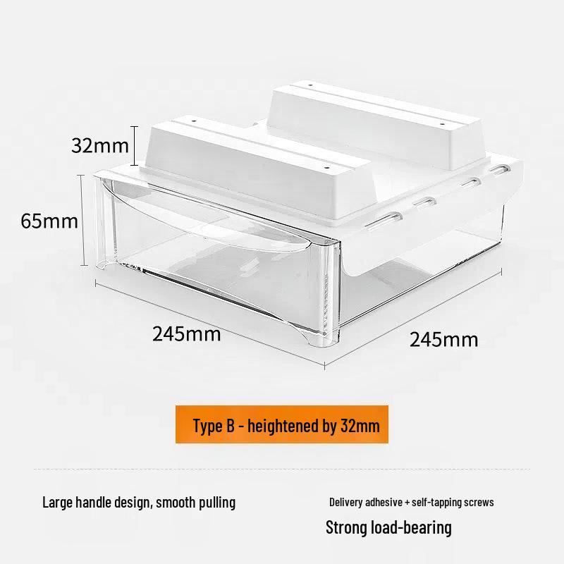 Adjustable Under-Desk Drawer: No Nails, No Drilling, Invisible Storage for Home or Office