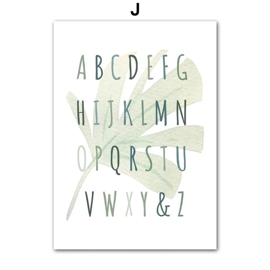 Cartoon Dinosaur Numbers Alphabet Jurassic Dino Nursery Posters Print Canvas Painting Wall Art Picture Baby Kids Room Home Decor