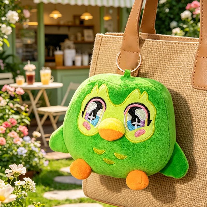 Green Owl Duo Plushy Toy Sweet Character Comical Visage Owl Peluches Padded Figure Sweet Purse Trinket Surprise For Lassie Son