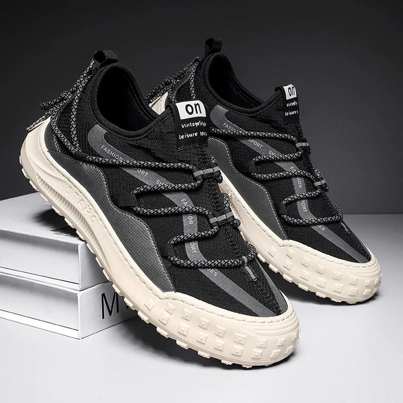 

Дышащая походная обувь для мужчин, дизайнерская нескользящая спортивная обувь для активного отдыха, высококачественные мужские повседневные кроссовки Slip on Zapatos Hombre 39 чёрный