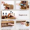 Yorbay Wall-Mounted Wine Rack, Bottle Shelf Bottle Organizer and Stemware Holder, Free Assembly and Combination