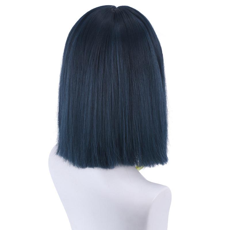 Game Genshin Impact Tighnari Cosplay Wig Tighnari Dark Blue Green Short Heat Resistant Synthetic Hair  Role Play Wigs + Wig Cap