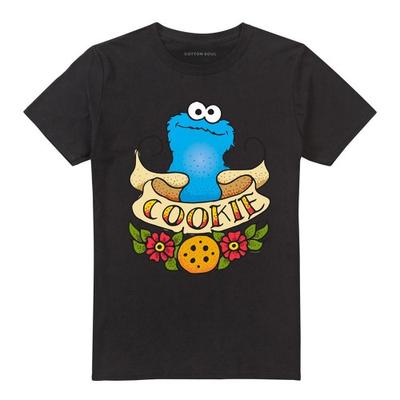 Sesame Street Unisex Yetişkin Kurabiye Canavarı Dövme Tişört