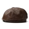 NORTHWOOD Luxury Synthetic PU Leather Beret Hat for Men Women 58cm Retro Eight-Point Cap for Outdoor Autumn Winter Wear